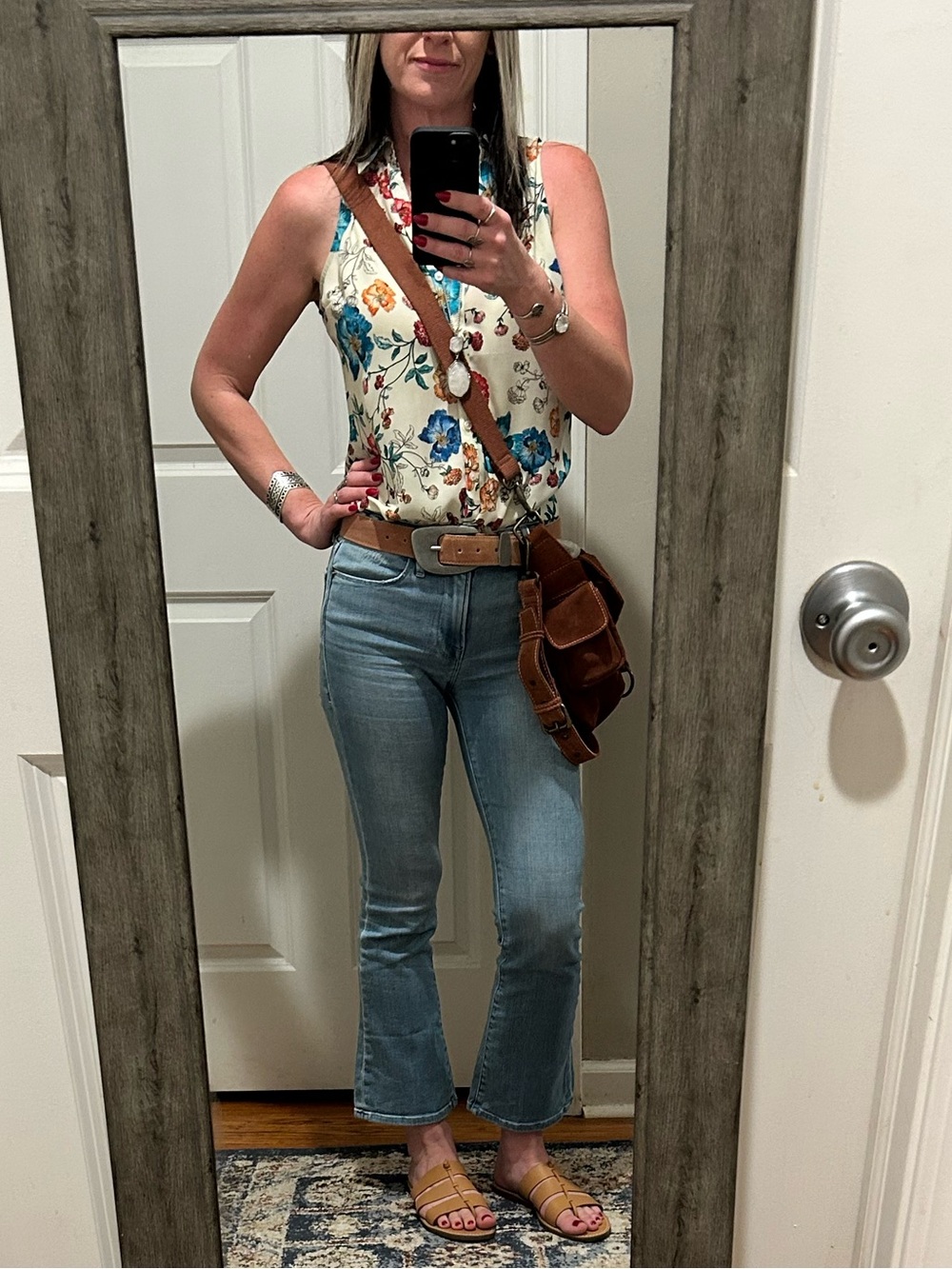 Free People Wylie Suede Saddle Shoulder Crossbody Bag in Rust - Picture 6 of 16